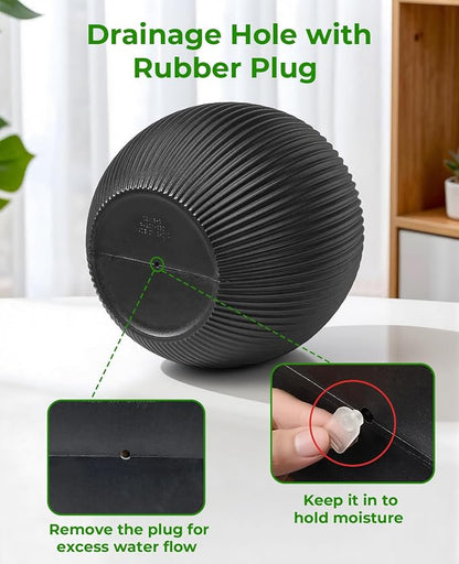 homenote Flower Pots 14.5 Inch,Large Plant Pots Indoor with Drainage,Plastic Pots for Plants,Garden Pots for Outdoor,Large Planters for Indoor Plants,Big Plastic Planter,Black