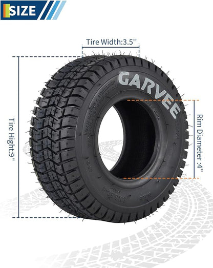 2 Pack 9x3.50-4 Lawn Mower Tires,9x3.5-4 NHS Off-Highway Tires, 9x3.5x4 Turf Tires Replacement for Riding Mower Garden Tractor Golf Cart Utility Vehicle,2PR Tubeless