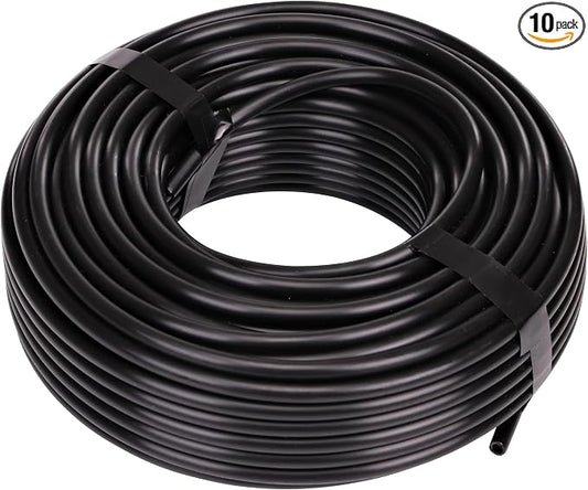 Raindrip 016010T 1/4-Inch Drip Irrigation Supply Tubing,100-Foot.,for Drip Irrigation,Drip-Emitters,Irrigation-Parts,Systems,Black Polyethylene,(Pack of 10)