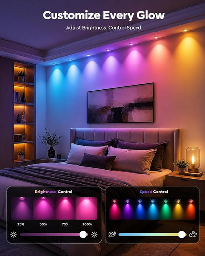 Permanent Outdoor Lights for House,200ft RGB+IC Lights with 16 Million Colors & 50 Scene Modes, App/Remote Control, IP67 Waterproof, DIY Music Sync, for Christmas, Holiday & Party Decor