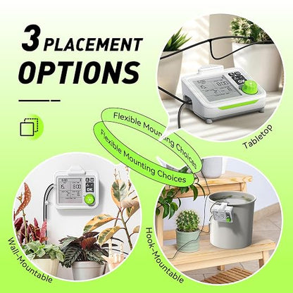 RAINPOINT Indoor Large Display Automatic Plant Waterer Kit | Drip Irrigation System with Next Watering Countdown, Power-Off Memory,Anti-Siphon,Cycle & Soak Mode,Water 10-15 Plants