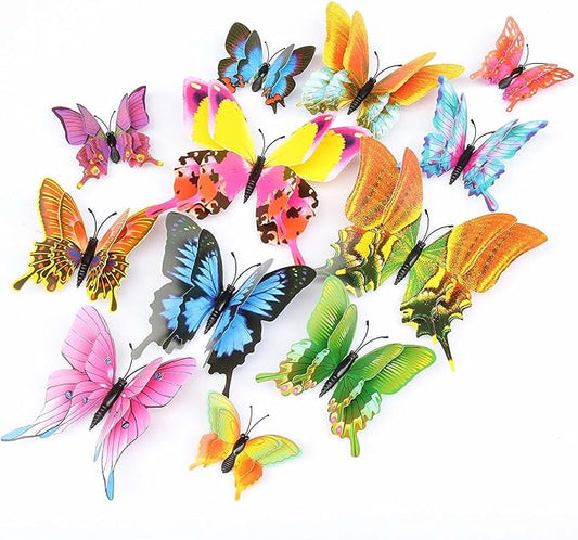 OPSEAM Butterfly Wall Decor 72 PCS, 3D Butterflies Stickers for Party Decorations with Magnets (Swallow, 72)