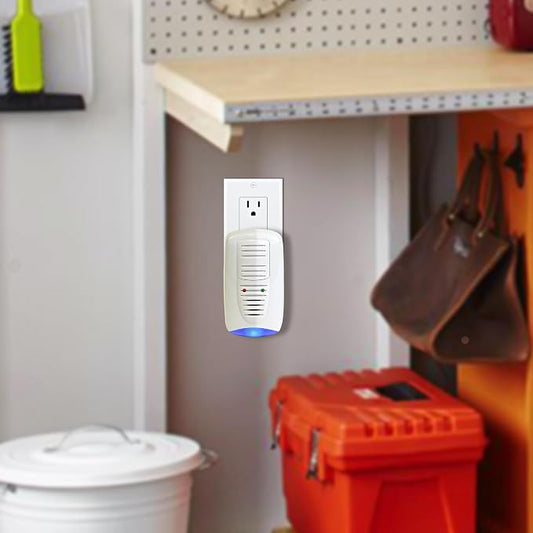 PestContro Ultrasonic Rodent Repeller w/ Floor Light, Plug-In Electromagnetic Pest Repellent and Nightlight, Non-Lethal Control for Mice Rat Cockroach Spider Ants, Kitchen Cellar Office Garage Attic