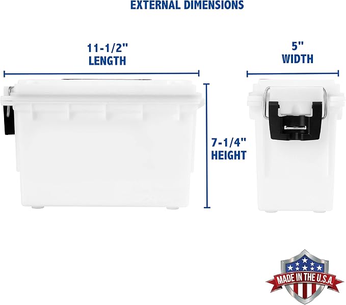 Sheffield 12681 Marine Storage Box, Dry Box Made in USA, Waterproof Container for Boat and Dock Gear, Small Parts Organizer with Latch, Stackable