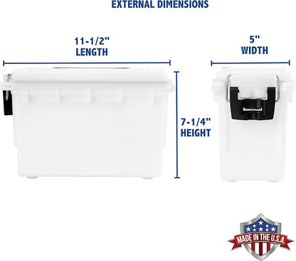 Sheffield 12681 Marine Storage Box, Dry Box Made in USA, Waterproof Container for Boat and Dock Gear, Small Parts Organizer with Latch, Stackable