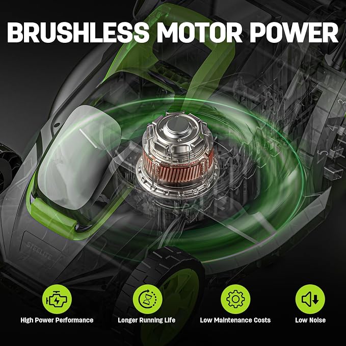 STEELITE 13-Inch Cordless Lawn Mower & Leaf Blower Combo, with 21V 4.0Ah + 2.0Ah Batteries & Charger, 5-Position Height Adjustment, Mulching/Bagging Mower for Small Yards