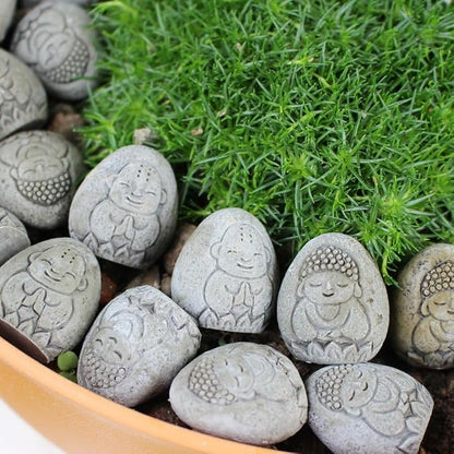 20Pcs Mini Resin Stone Buddha Statues - Garden & Fish Tank Decor, Zen Buddhist Ornaments for Bonsai, Pathways, Terrace Relief Sculptures