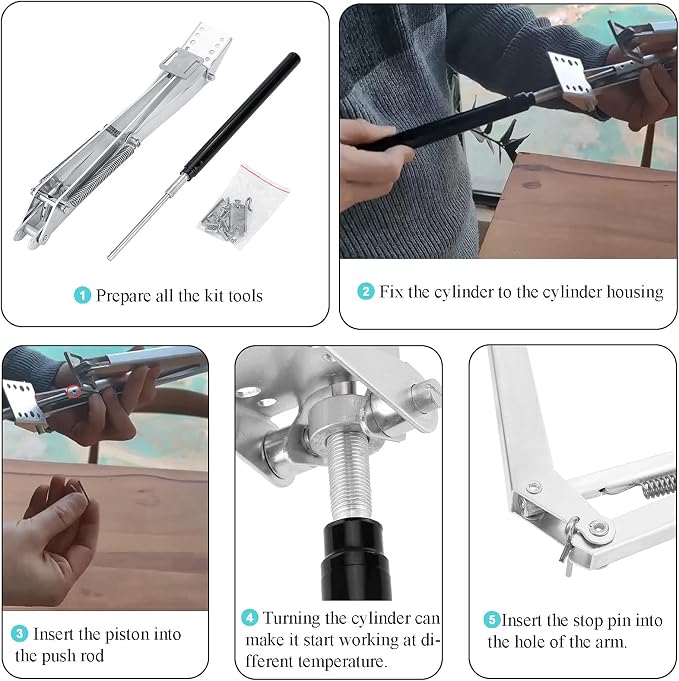 Greenhouse Automatic Window Opener Kit Solar Heat Sensitive Cylinder Replacement Roof Vent Opener Agricultural Greenhouse Window Lifter Autovent Vent Opener Standard Two Springs