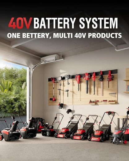 PowerSmart 40V 21" Cordless Electric Lawn Mower Brushless Motor, Mulch/Bag/Rear Discharge, 6-Position Height Adjust (1.5"–3.9"), Folds Flat, 2×4.0Ah Batteries & Charger Included,Up to 1/4 Acre