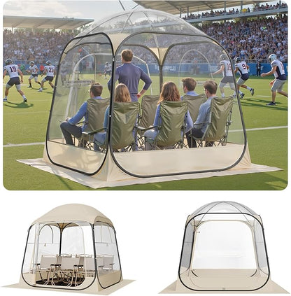 VEVOR Pop up Sports Tent, 8 Sizes Optional Clear Bubble Tent for 1-6 Person, Waterproof Outdoor Pod with Floor Mat & Top Cover, Garden Igloo Dome Tents Camping Shelter for Sports Watching