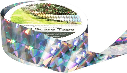 OFFO Bird Scare Tape, 430 Feet x 1 in Dual-Sided Bird Reflective Tape for Outside, Keep Birds Away from Trees, Garden, Farms, Orchard or Courtyard