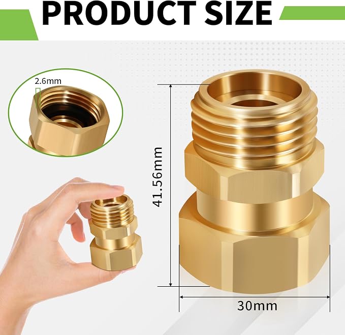 Boltigen Garden Hose Swivel Connector, 3/4GHT Garden Hose Swivel Fitting, 360 Degree Male to Female Hose Adapter for Outdoor