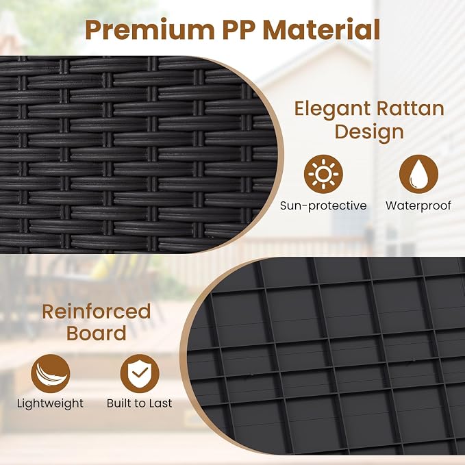 Tangkula 25 Gallon Waterproof Outdoor Storage Box with Lockable Lid | PP Resin, Wicker Patterned, Indoor Outdoor Use, Portable, Versatility, for Deck, Pool, Patio Cushions, Garden Tools