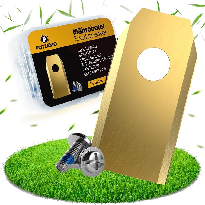 Robotic Mower Blades Compatible with Ecovacs Goat, 18 pcs Robotic Lawnmower Blades Compatible with All Ecovacs Lawn Mower Blades Robotic Lawn Mower Replacement Blades