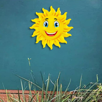 Metal Sun Wall Decor, 13Inches Sun Outdoor Wall Art for Garden Yard Room Kitchen Patio Fence Decorations
