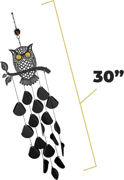 VP Home 30-inchBlack Tribal Owl Wind Chimes for Decoration, Unique Tribal Owl Windchimes Best for Outdoor Decoration Garden Decor, Yard Decor Chimes Gift for Women, Mom, Grandma, Unisex