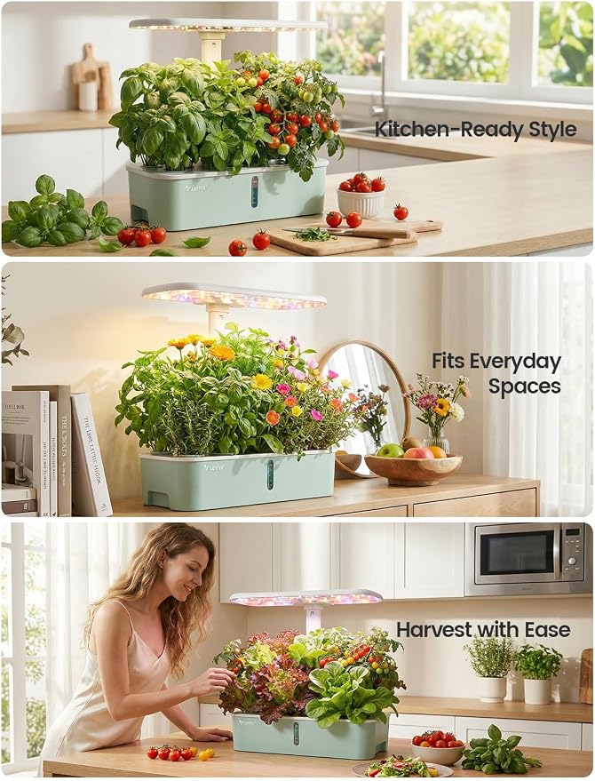 LetPot LPH-Air Hydroponics Growing System Kits, APP & WiFi Controlled Smart Indoor Garden with Adjustable 24W Grow Light Full Spectrum, 10 Pods Planter Indoor Gardening for Gifts, Kitchen, Vegetable