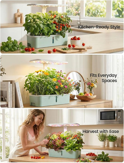 LetPot LPH-Air Hydroponics Growing System Kits, APP & WiFi Controlled Smart Indoor Garden with Adjustable 24W Grow Light Full Spectrum, 10 Pods Planter Indoor Gardening for Gifts, Kitchen, Vegetable