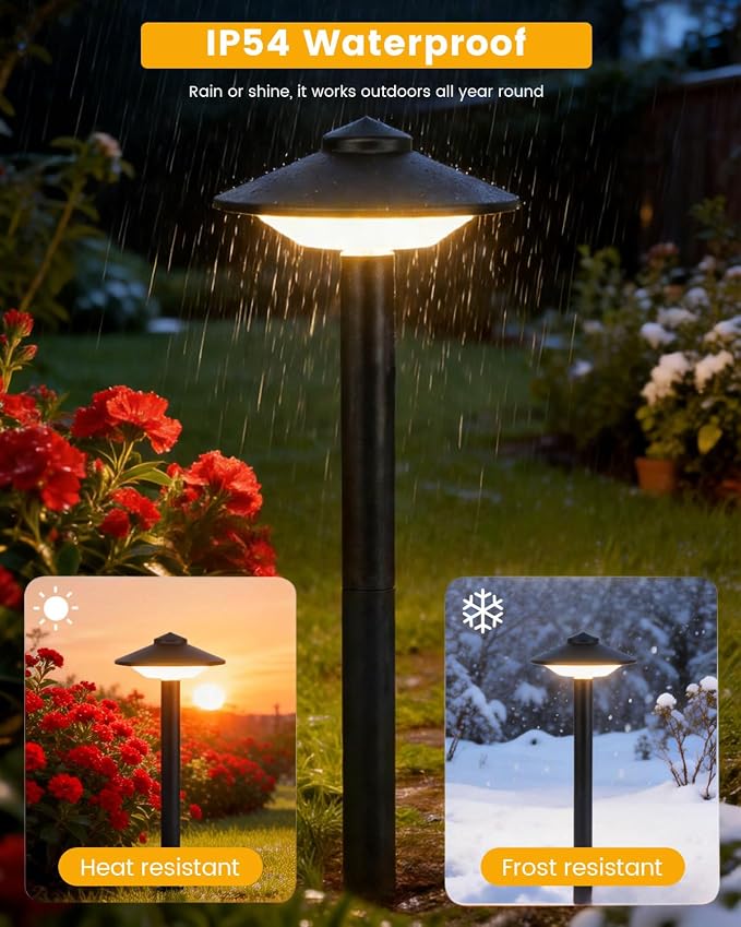 20.33 Inch Aluminum Low Voltage Landscape Lighting 2.7W LED Low Voltage Pathway Lights, Outdoor Landscape Path Lights with Patent Connector, ETL UL CSA Qualified IP54 Waterproof, 6 Pack
