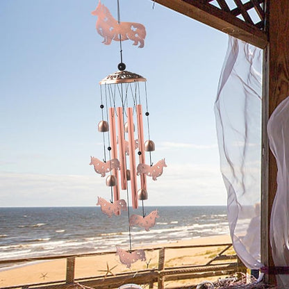 Handcrafted Dachshund Wind Chimes -Dog Gift for Women,Unique Outdoor Musical Decor for Garden,Patio & Nursery, Memorial Day Gifts for Mom/Wife/Daughter, Whimsical Yard Decorations with Soothing Tones
