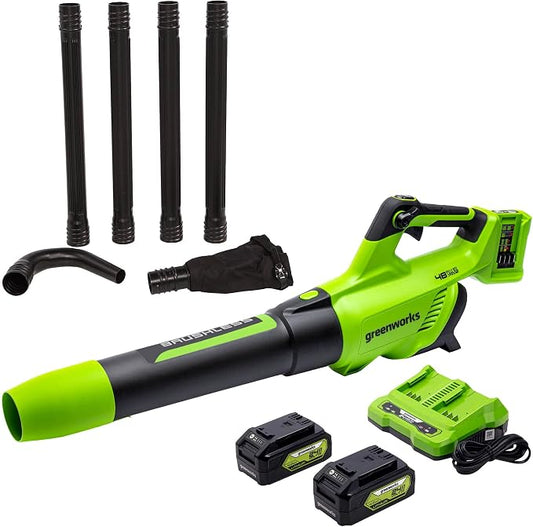 Greenworks 48V Brushless Cordless Axial Blower (585 CFM / 140 MPH) with GK0A00 Universal Gutter Kit