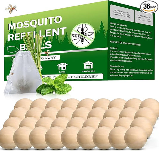 Mosquito Repellent Outdoor Patio 36 Balls - Mosquito Repellant Indoor & Outdoor for Yard Home Patio Travel Camping, Keep Mosquitoes Away from Door Patio