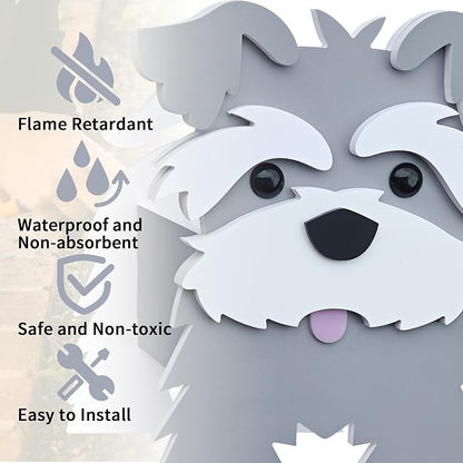 Schnauzer Gray Dog Planter, Cute Animal Shape Flower Planters, Plant Pots for Indoor/Outdoor Garden Decor, Unique Gifts/Souvenirs for Pet Lovers