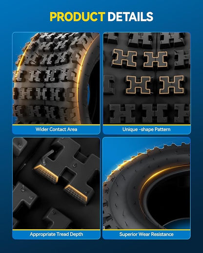 PHILTOP 20x10-9 ATV UTV Tires, 4-Ply Super Mud 20x10-9 ATV All-Terrain Tires for Riding Mowers, Golf Carts, Off-Road,1 Pcs,Tubeless (Z-104)