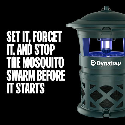 DynaTrap DT1130-GRSR 1/2 Acre Mosquito & Flying Insect Outdoor Trap and Killer – Kills Mosquitoes, Flies, Wasps, Gnats, & Other Flying Insects - Bug Zapper Alternative – Green