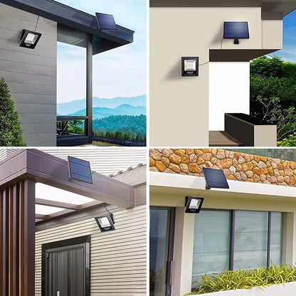Solar Lights Dusk to Dawn 4400mAh Solar Powered Spotlight Outdoor Waterproof 6000K Wall Mounted Lighting with 16FT Cord for Patio, Flag Pole, Fence, White