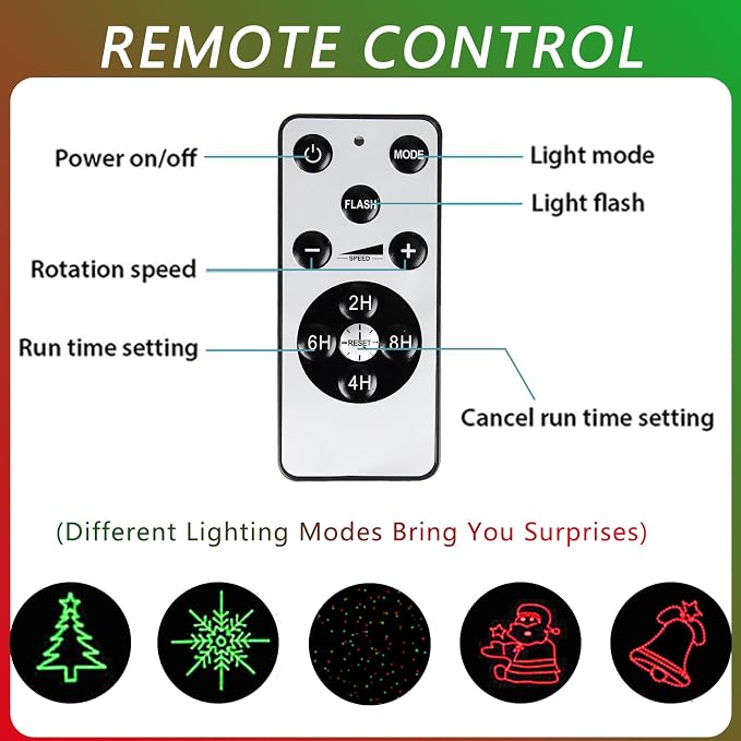 Laser Christmas Projector Lights Outdoor: Waterproof Outdoor Christmas Decorations Laser Light, Projection Christmas Lights for Outside with 5 Patterns, Xmas Spotlight for Yard Garden Holiday Party