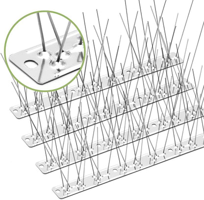 Pigeon Spikes Stainless Steel Bird Spikes for Outside to Keep Birds Away 49 Pack 40ft Coverage Bird Spikes Wire Prevention Spikes for Small Bird Squirrel for Fence Roof Blacony
