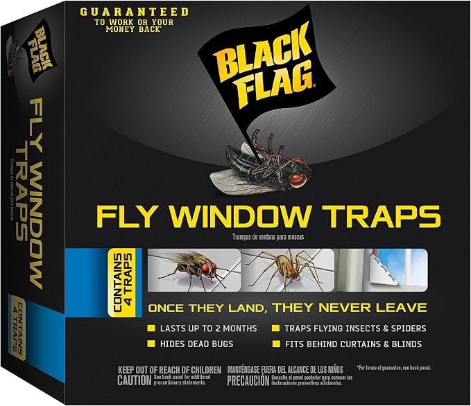 Black Flag, Fly Window Trap, 4-Count, Clear,(Pack of 12)