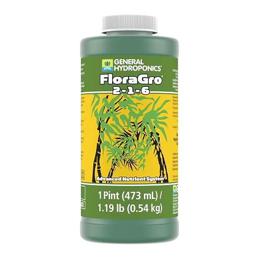 General Hydroponics FloraGro 2-1-6 Plant Food, Part of FloraSeries Advanced Nutrient System for Plants, 16 oz.