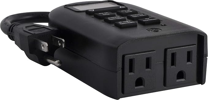 myTouchSmart 26898-P1 Indoor/Outdoor Weather Resistant Digital Plug-in Timer, Custom Presets