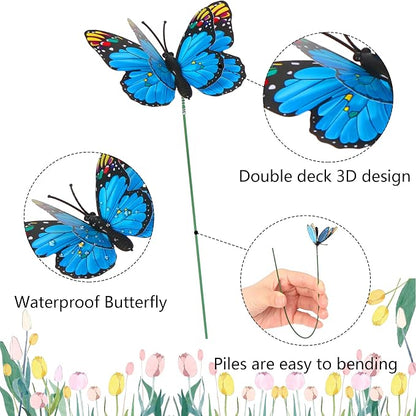 Augshy Butterfly Decorations, 75 Pcs Butterfly Garden Stakes Butterfly Party Decorations Butterfly Stakes for Garden Decor