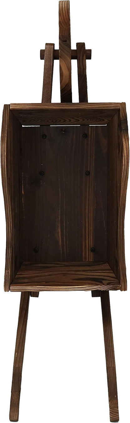 Sunnydaze Outdoor Wooden Decorative Wheelbarrow Planter - for Indoor or Outdoor Use - 35" W x 10.25" D x 12" H - Brown