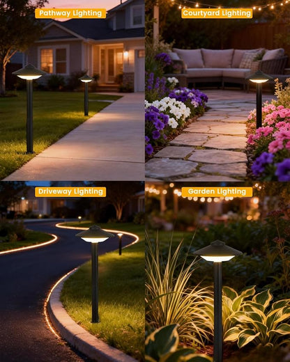 20.33 Inch Aluminum Low Voltage Landscape Lighting 2.7W LED Low Voltage Pathway Lights, Outdoor Landscape Path Lights with Patent Connector, ETL UL CSA Qualified IP54 Waterproof, 6 Pack
