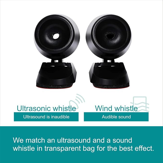 8Pcs Deer Whistles for Vehicles Wind Activated Black