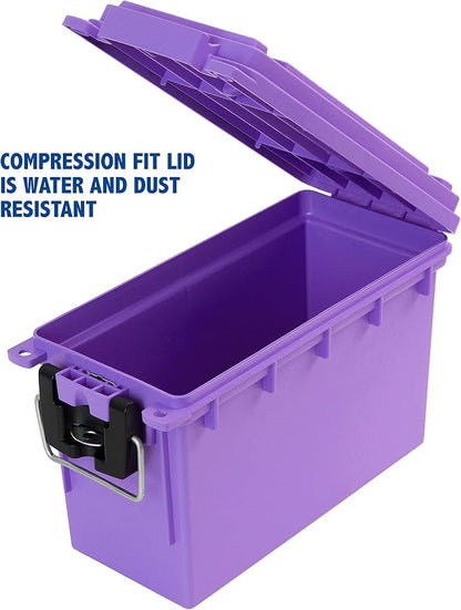 Sheffield Ammo Box Made in USA, Stackable Lockable Ammo Storage Box, Purple | Lockable Storage Box, Water and Dust Resistant Dry Box, Secures Hunting Gear, Gun Accessories, Supplies, and Bullets
