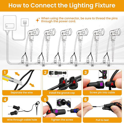 6W Landscape Lighting Kit, Low Voltage Landscape Lights with Transformer 100FT UL-Listed Wire & Connectors, 3000K Waterproof Outdoor Spot Lights for Yard House Tree 12V-24V 12Pack