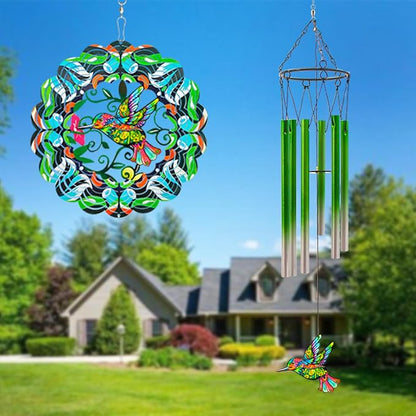 Wind Chimes with Hummingbird Wind Spinner, Gifts for Men, Women, Retirement, Teacher, Parents - Outdoor Hanging Decor Clearance for Garden, Patio, Backyard Or Porch