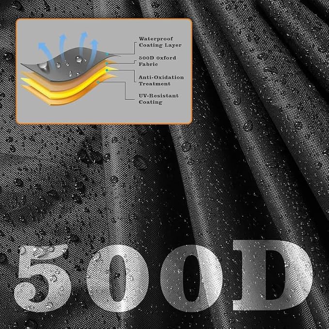 Saking Robot Lawn Mower Cover Waterproof, 500D Heavy Duty Wire Free Automatic Robotic Lawnmower Protective Cover, Smart Mowing Machine Cover with Drawstring & Buckles, 34x28x21 in, Black