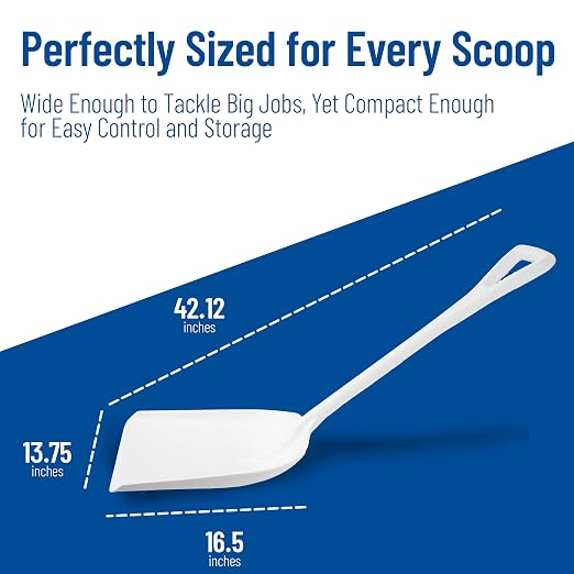 SPARTA Polypropylene Sanitary Shovel, One-Piece Food Handling Scoop, Commercial Kitchen and Bulk Ingredient Transfer Tool, 13.75" x 16.5" Scoop, White (Pack of 3)
