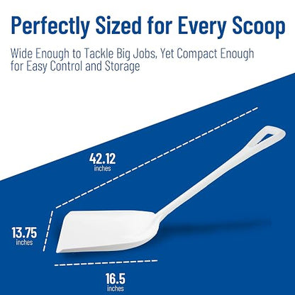 SPARTA Polypropylene Sanitary Shovel, One-Piece Food Handling Scoop, Commercial Kitchen and Bulk Ingredient Transfer Tool, 13.75" x 16.5" Scoop, White (Pack of 3)