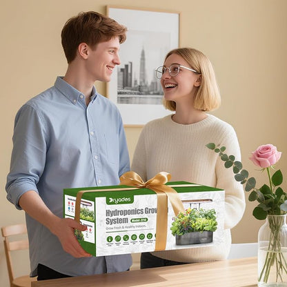 Hydroponics Growing System Indoor Garden: 12 Pods Indoor Herb Garden Kit with LED Grow Light Plant Germination Kit Aeroponic Healthy Fresh Herbs Vegetables Hydroponic Planter for Home Kitchen Office