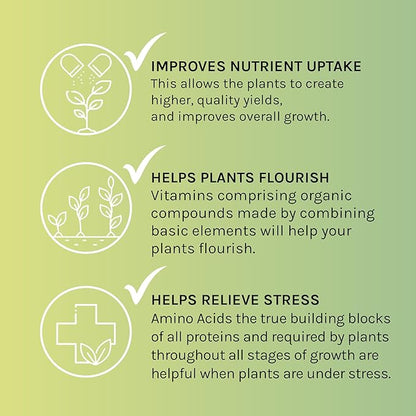 Microbe Life Hydroponics Premium Vitamins & Amino Acids Essential for Maximum Plant Growth and Root Uptake, Use with Any Feeding Systems Including Hydroponics or Soil, 16 Ounces