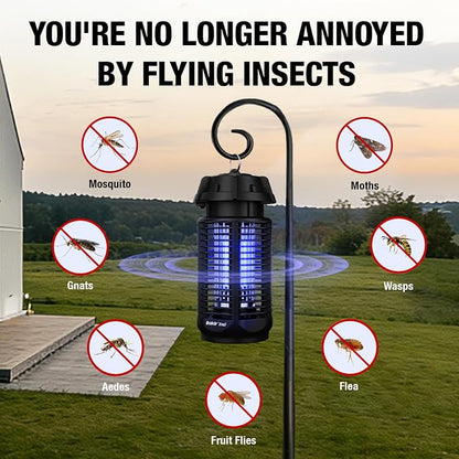 BALDR Bug Zapper Outdoor Indoor, 20W Power & 4200V Instant Grid Mosquito Repellent, Coverage of 1/2 Acre Fly Trap for Patio, Backyard, Home，2 Pack