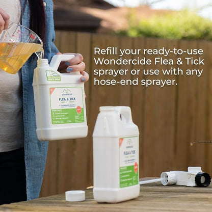 Wondercide - Flea and Tick Spray Concentrate for Yard and Garden with Natural Essential Oils – Kill, Control, Prevent, Fleas, Ticks, Mosquitoes and Insects - Safe Around Pets, Plants, Kids - 32 oz
