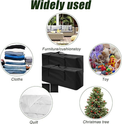 2 Pack Patio Furniture Storage Bag Extra Large Protective Cushion Bag with Zipper and Handles,Waterproof Cushion Storage Bags for Patio Furniture Christmas 68 inch L x 30 inch W x 20 inch H (2)